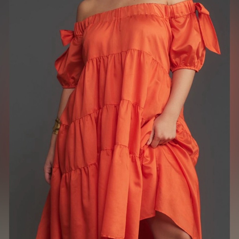 Red off-shoulder dress
By Anthropologie